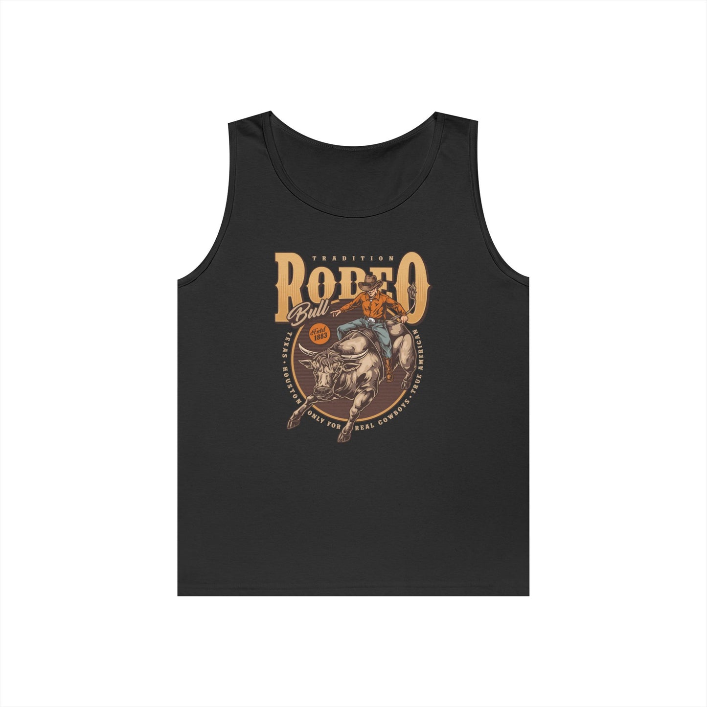 Unisex Heavy Cotton Tank Top - Tradition Rodeo Bull - Real Cowboys