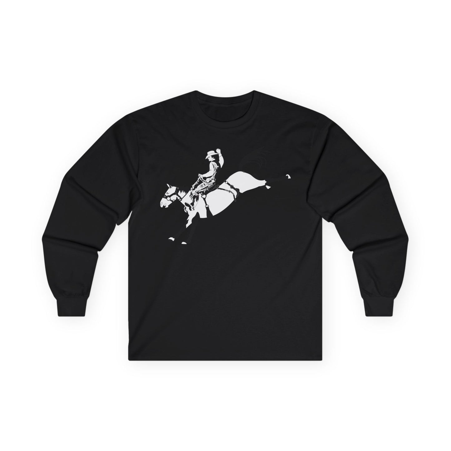 Unisex Ultra Cotton Long Sleeve Tee - Cowboy - Bronco Buster - BW