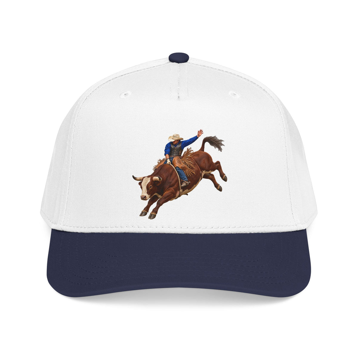 Mid Profile Baseball Cap — Cowboys - Bull Rider - Mid Ride - without Text - 3D Transparent