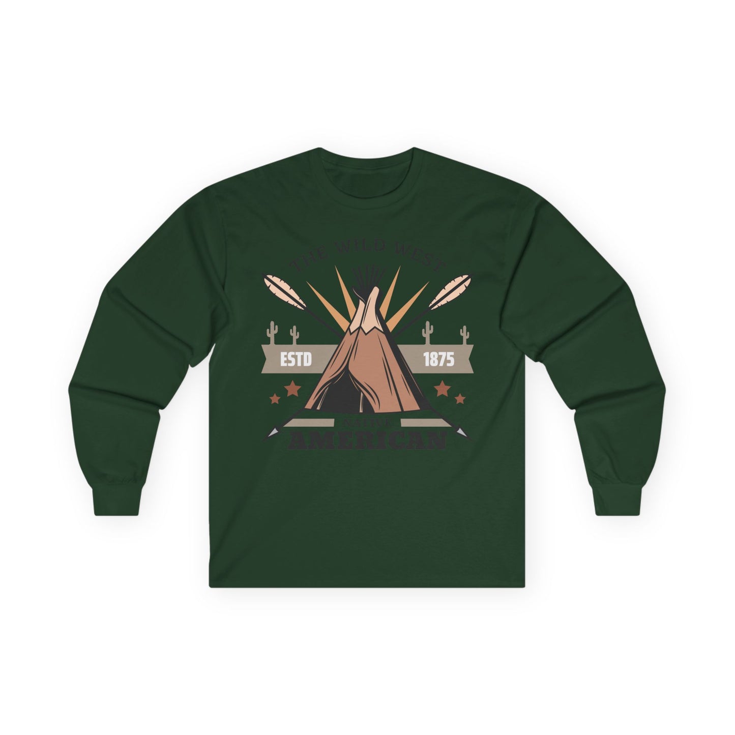 Unisex Ultra Cotton Long Sleeve Tee - The Wild West - Native American