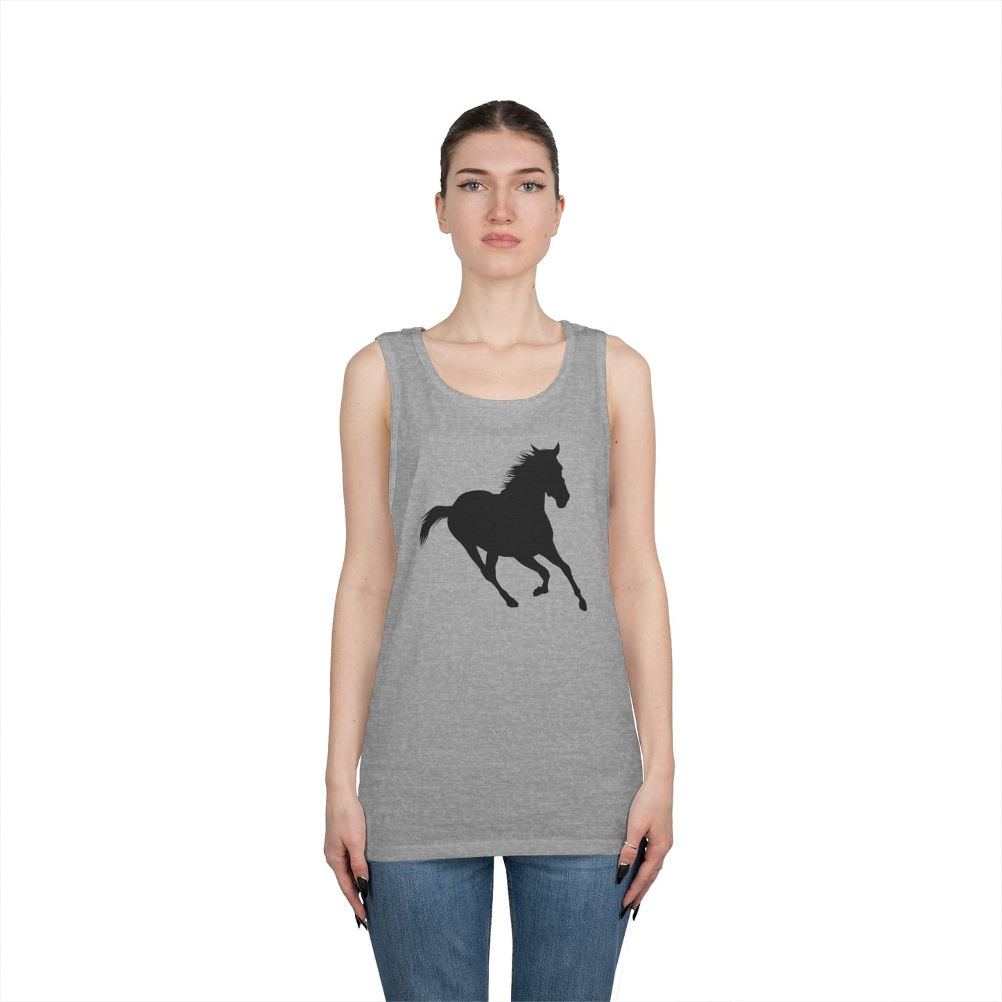 Unisex Heavy Cotton Tank Top - Wild Horse - Running Leaning Left X 300