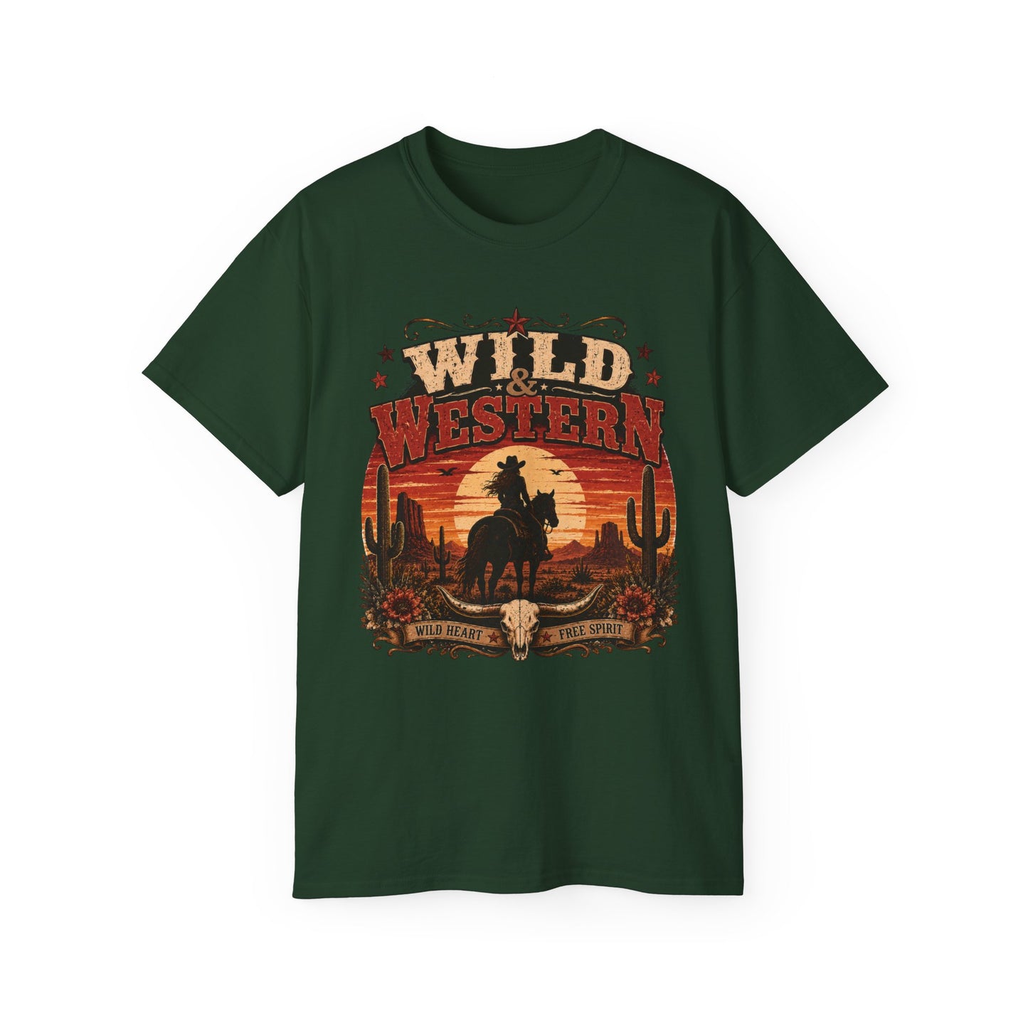 T-Shirt - Wild Western sunset ride