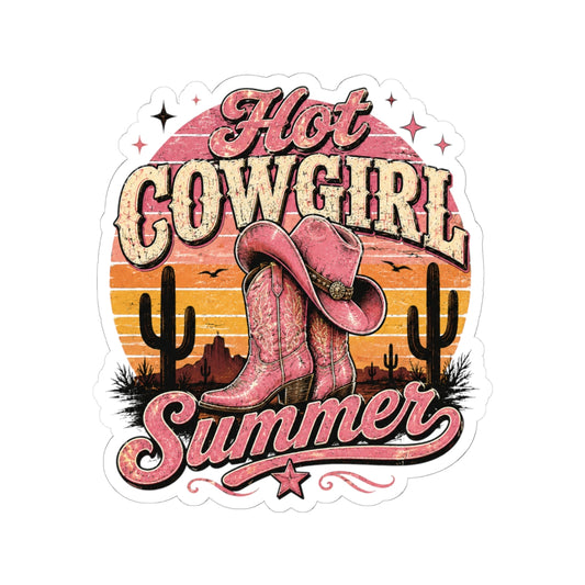 Kiss-Cut Sticker — Hot Cowgirl Summer