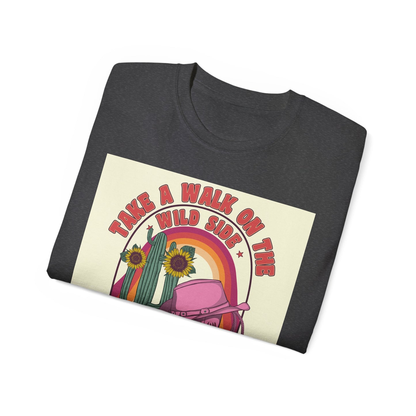 Unisex Ultra Cotton Tee - Cowgirl Sunset Boots & Cactus