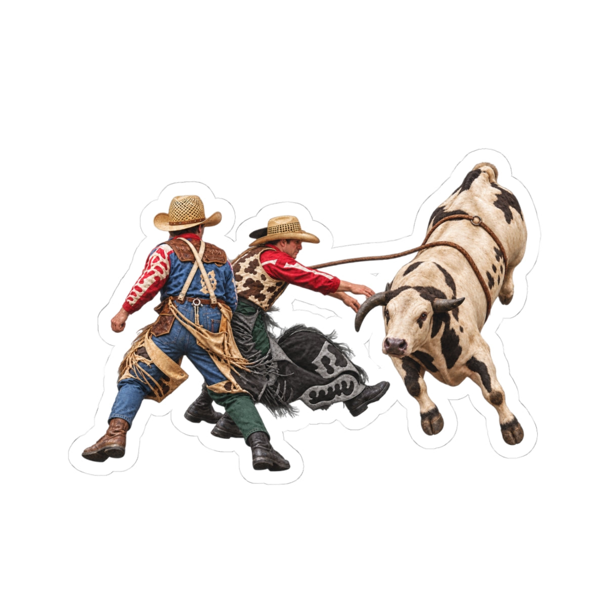 Kiss-Cut Stickers - Cowboys - Clowns and Bull - without Text - 3D Transparent