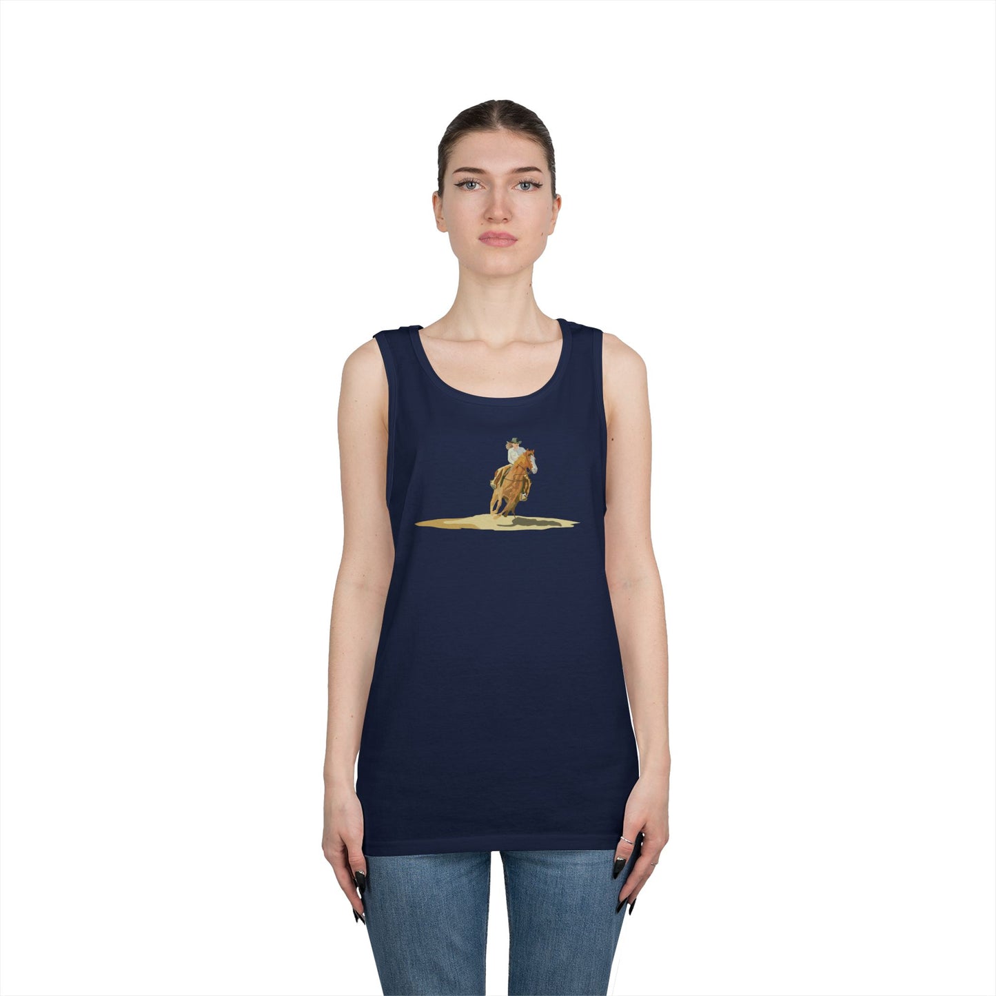 Unisex Heavy Cotton Tank Top - Rodeo - Cow Girl