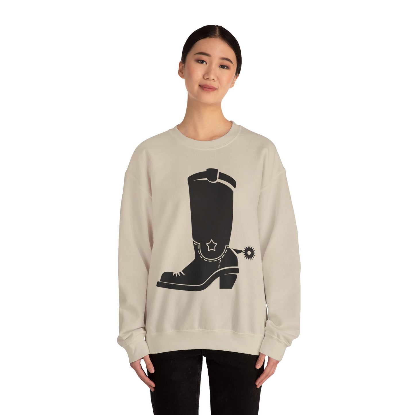 Crewneck Sweatshirt - Western Boot with Spur X 300