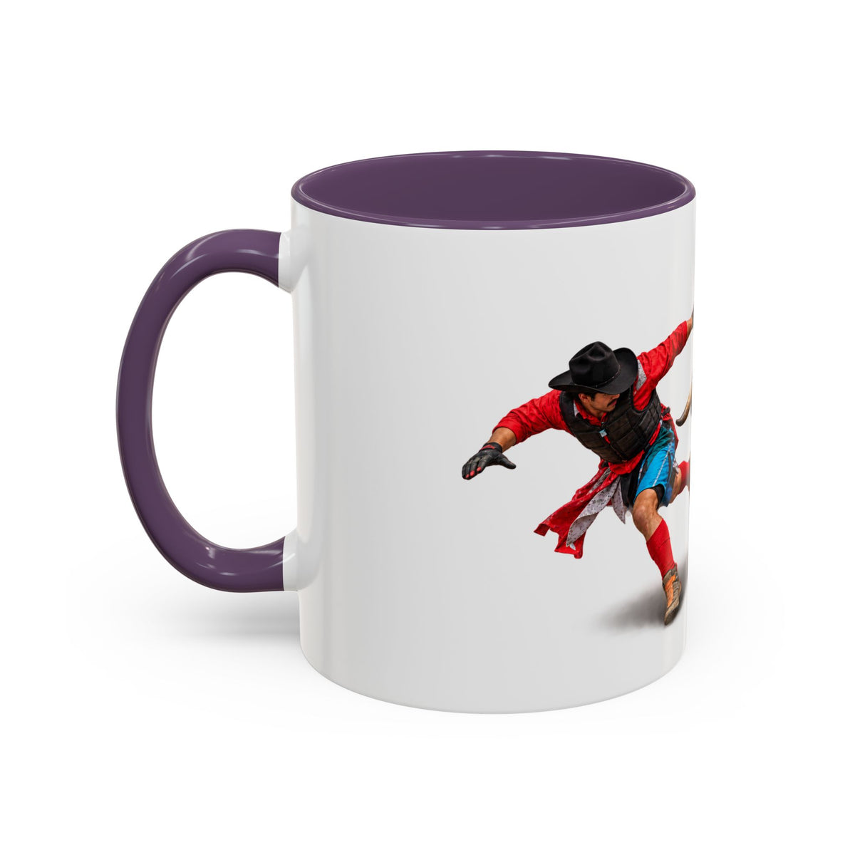 Accent Coffee Mug (11, 15oz) - Rodeo - Bull and Clown - 3D