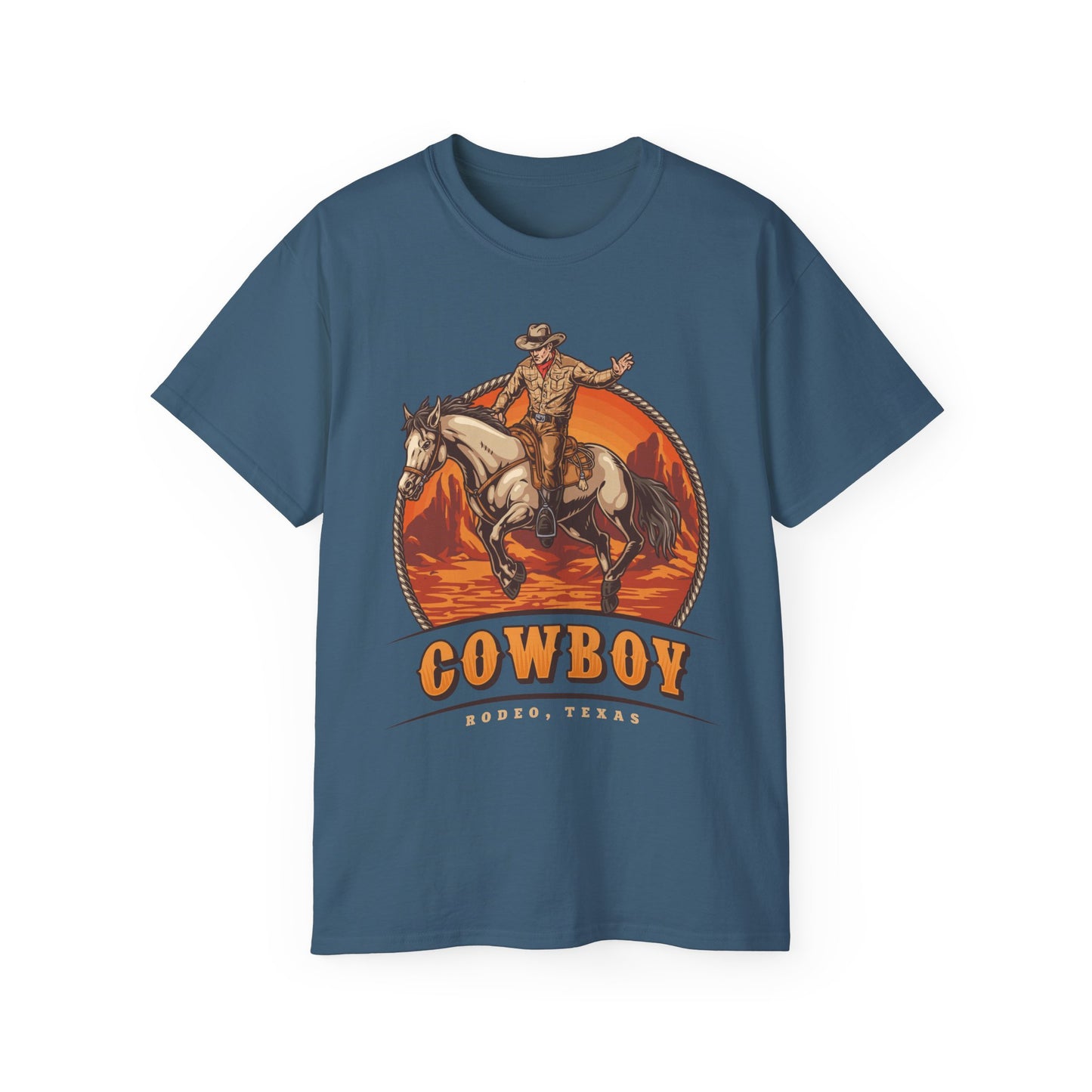 Western Rodeo Cowboy Tee - Fun Casual Shirt for Rodeo Fans, Gift for Country Lovers, Festival Outfit, Everyday Wear, Rodeo Apparel - Rodeo Cowboy - Texas