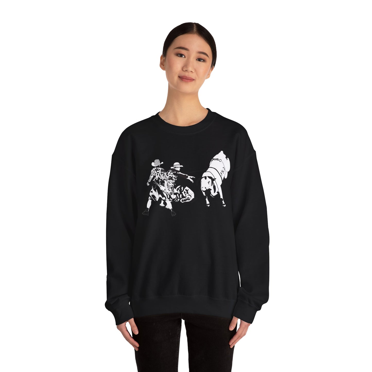Crewneck Sweatshirt - Clowns and Bull - BW