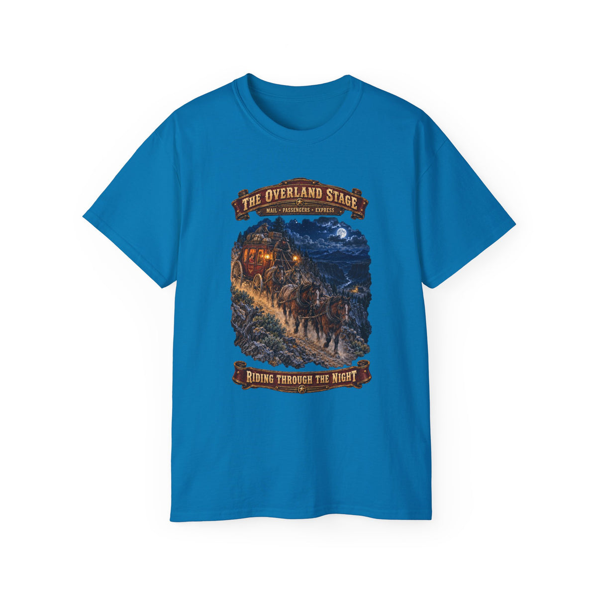 Unisex Ultra Cotton Tee - Night Ride Overland Stage - Dusty Trails - 3D - Enhanced