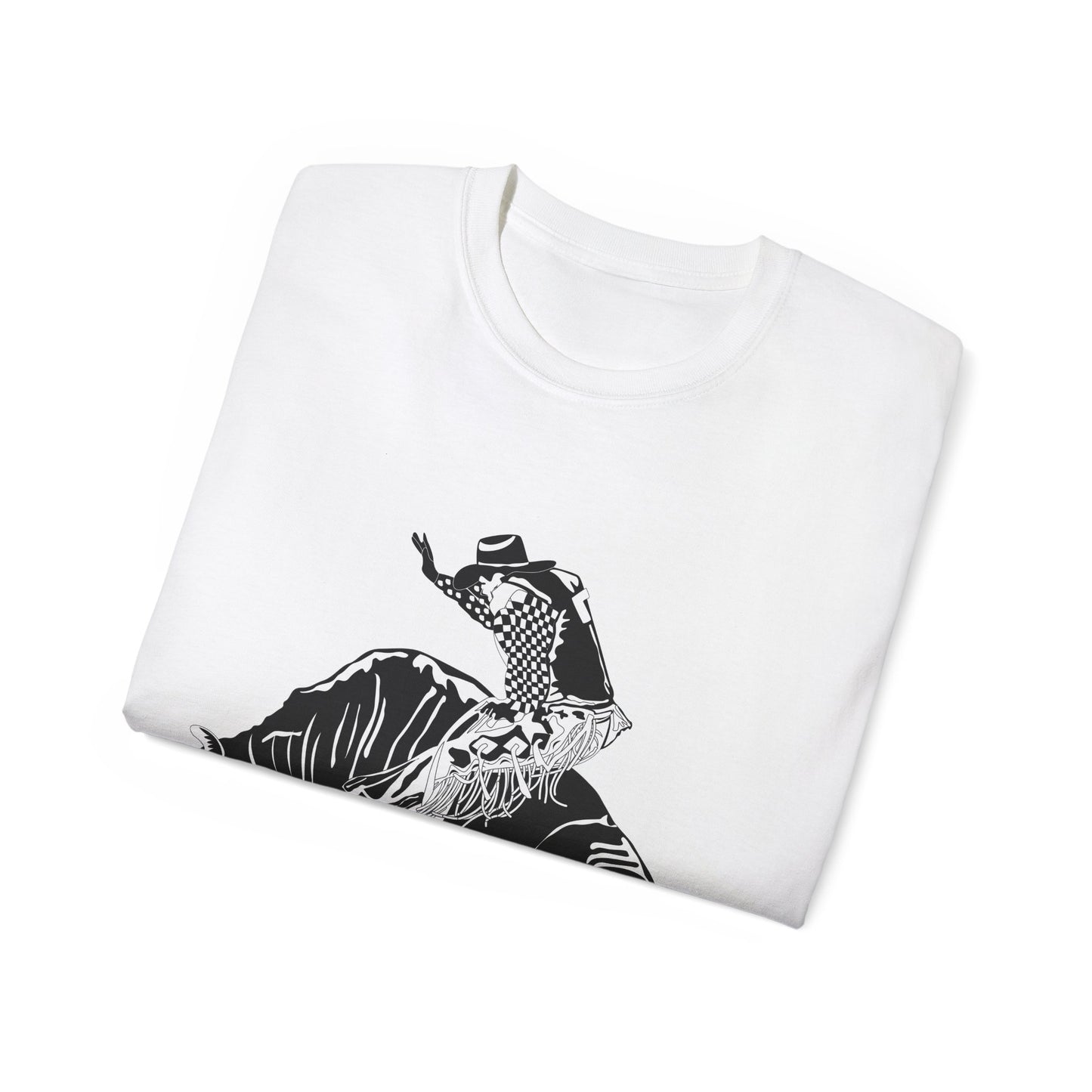 Unisex Ultra Cotton Tee - Cowboy - Bull Rider - BW