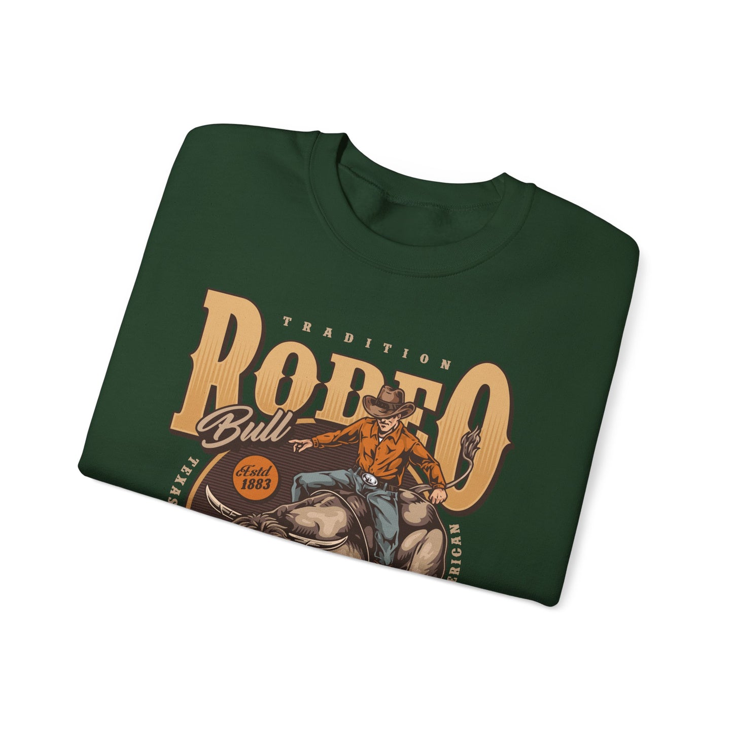Crewneck Sweatshirt - Tradition Rodeo Bull - Real Cowboys