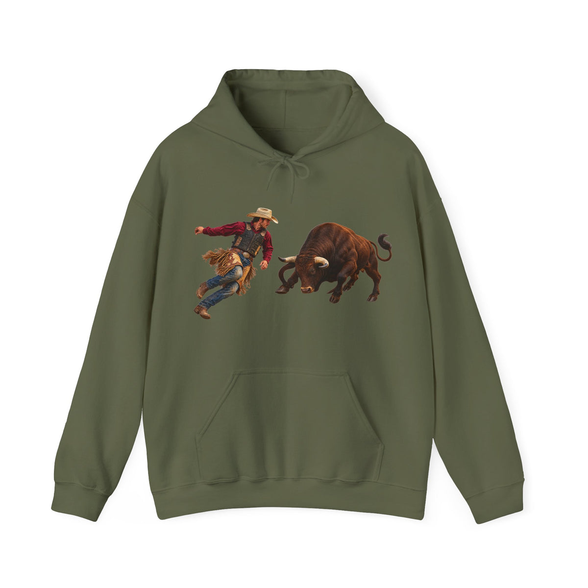 Hoodie — Cowboys - Cowboy and Bull - Color - 3D Transparent