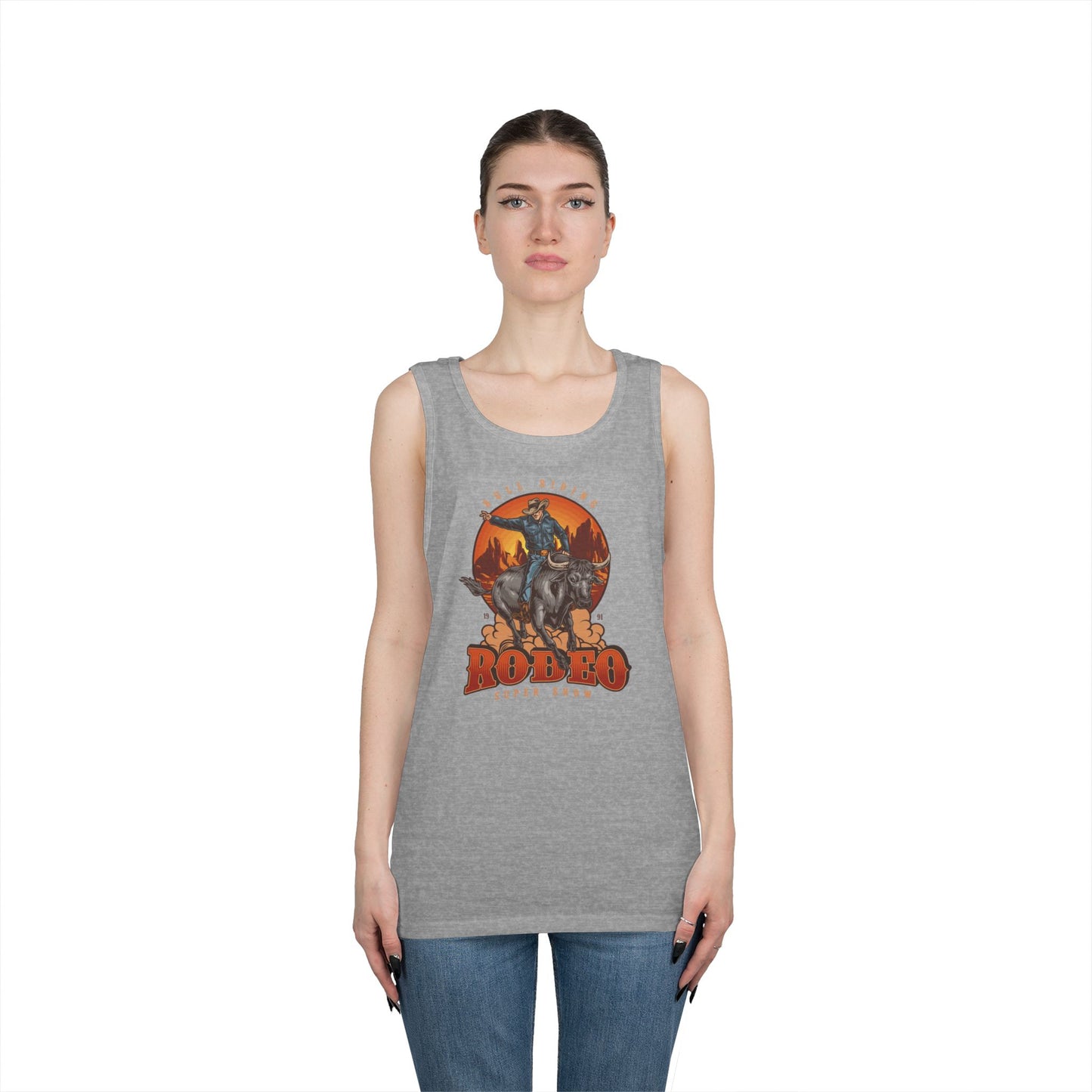 Unisex Heavy Cotton Tank Top - Bull Riding - Rodeo Super Show