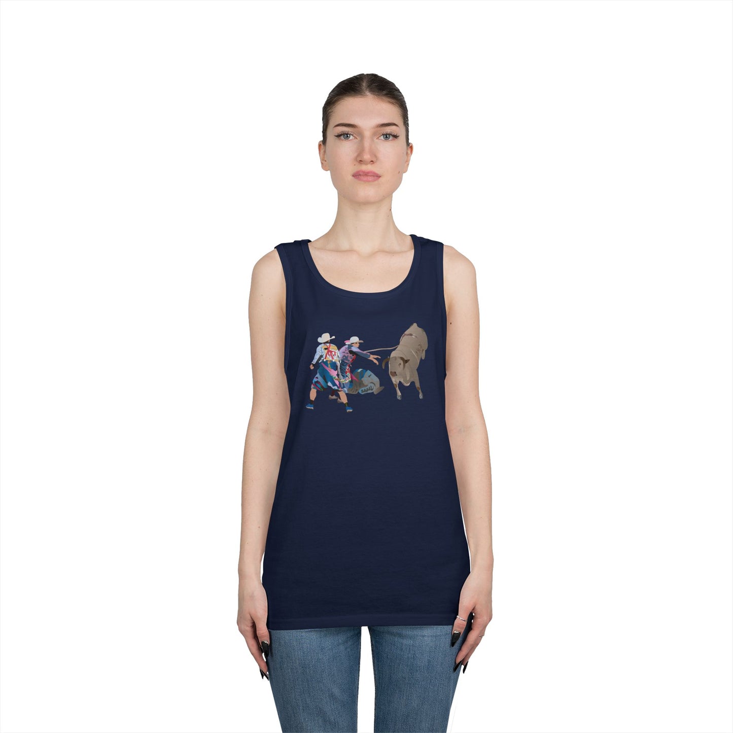 Unisex Heavy Cotton Tank Top - Clowns and Bull