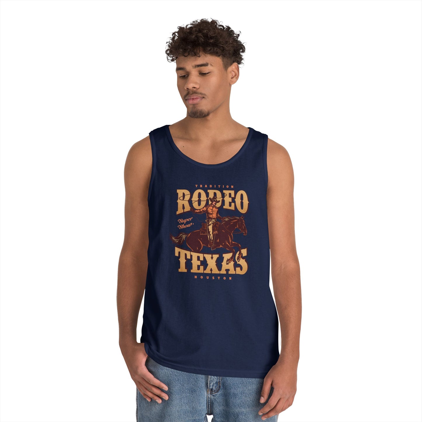 Unisex Heavy Cotton Tank Top - Tradition Rodeo Super Show - Houston, Texas
