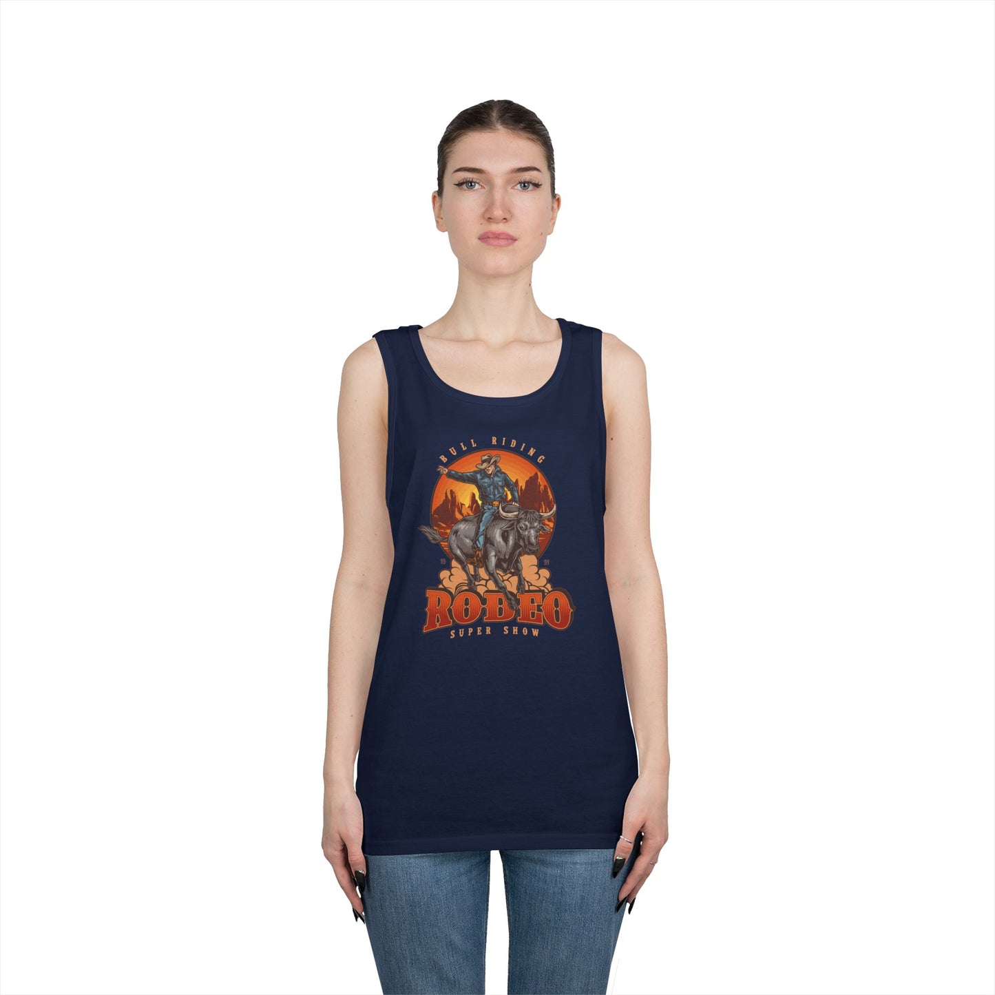Unisex Heavy Cotton Tank Top - Bull Riding - Rodeo Super Show