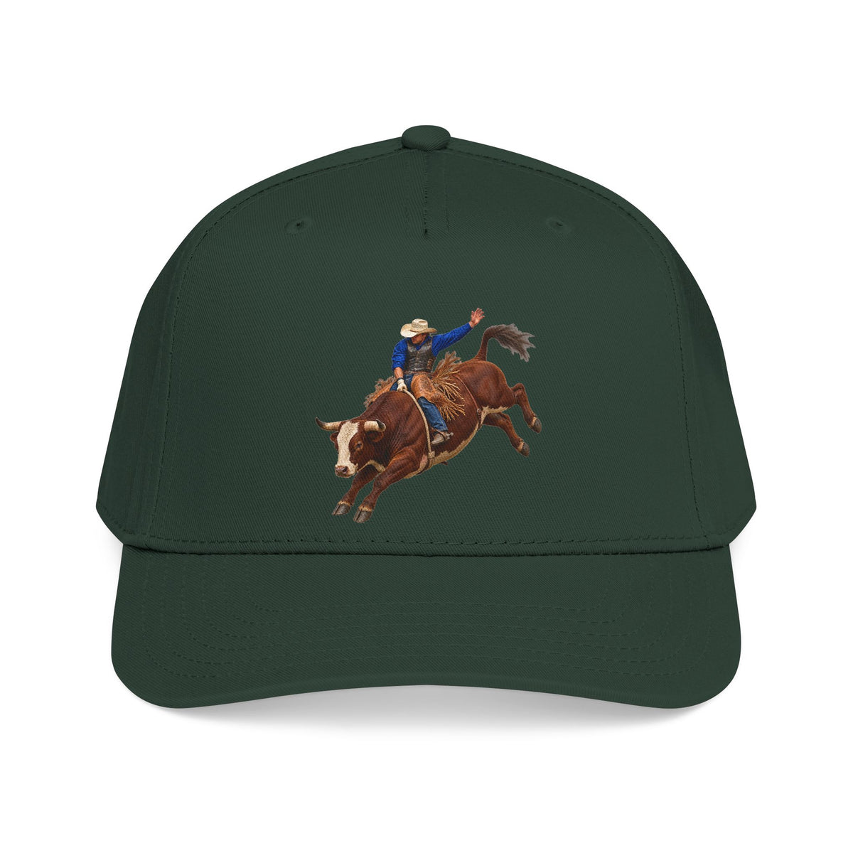Mid Profile Baseball Cap — Cowboys - Bull Rider - Mid Ride - without Text - 3D Transparent