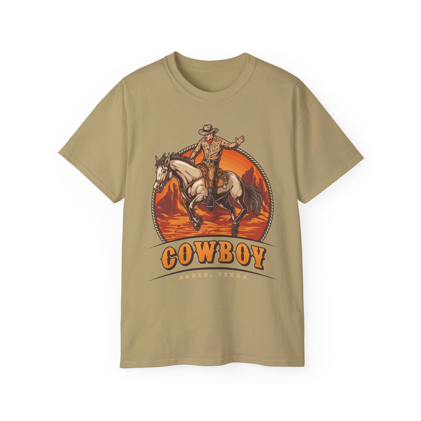Western Rodeo Cowboy Tee - Fun Casual Shirt for Rodeo Fans, Gift for Country Lovers, Festival Outfit, Everyday Wear, Rodeo Apparel - Rodeo Cowboy - Texas