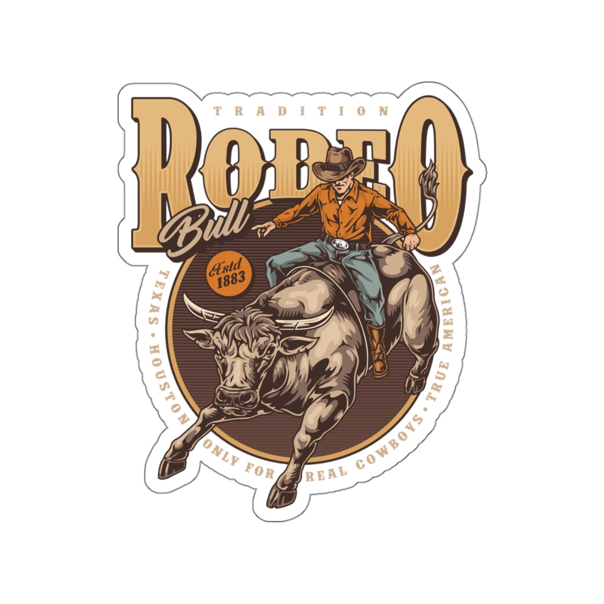 Die-cut stickers - Tradition Rodeo Bull - Real Cowboys