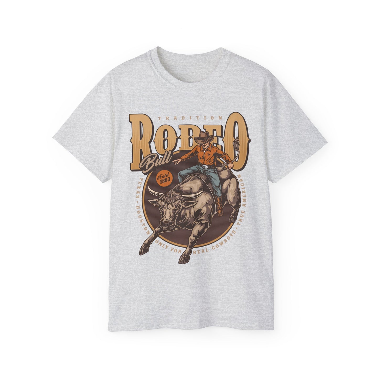 Unisex Ultra Cotton Tee - Tradition Rodeo Bull - Real Cowboys