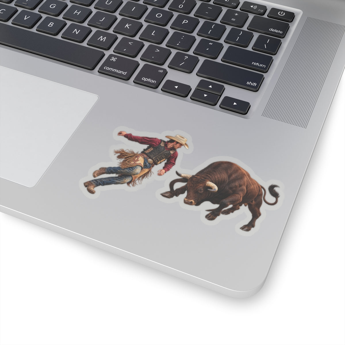 Kiss-Cut Stickers - Cowboys - Cowboy and Bull - Color - 3D Transparent