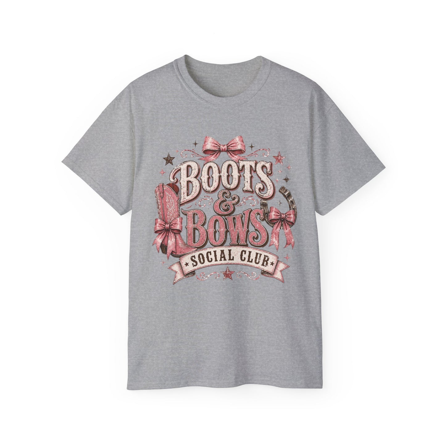 T-Shirt - Cowgirl boots and bows badge