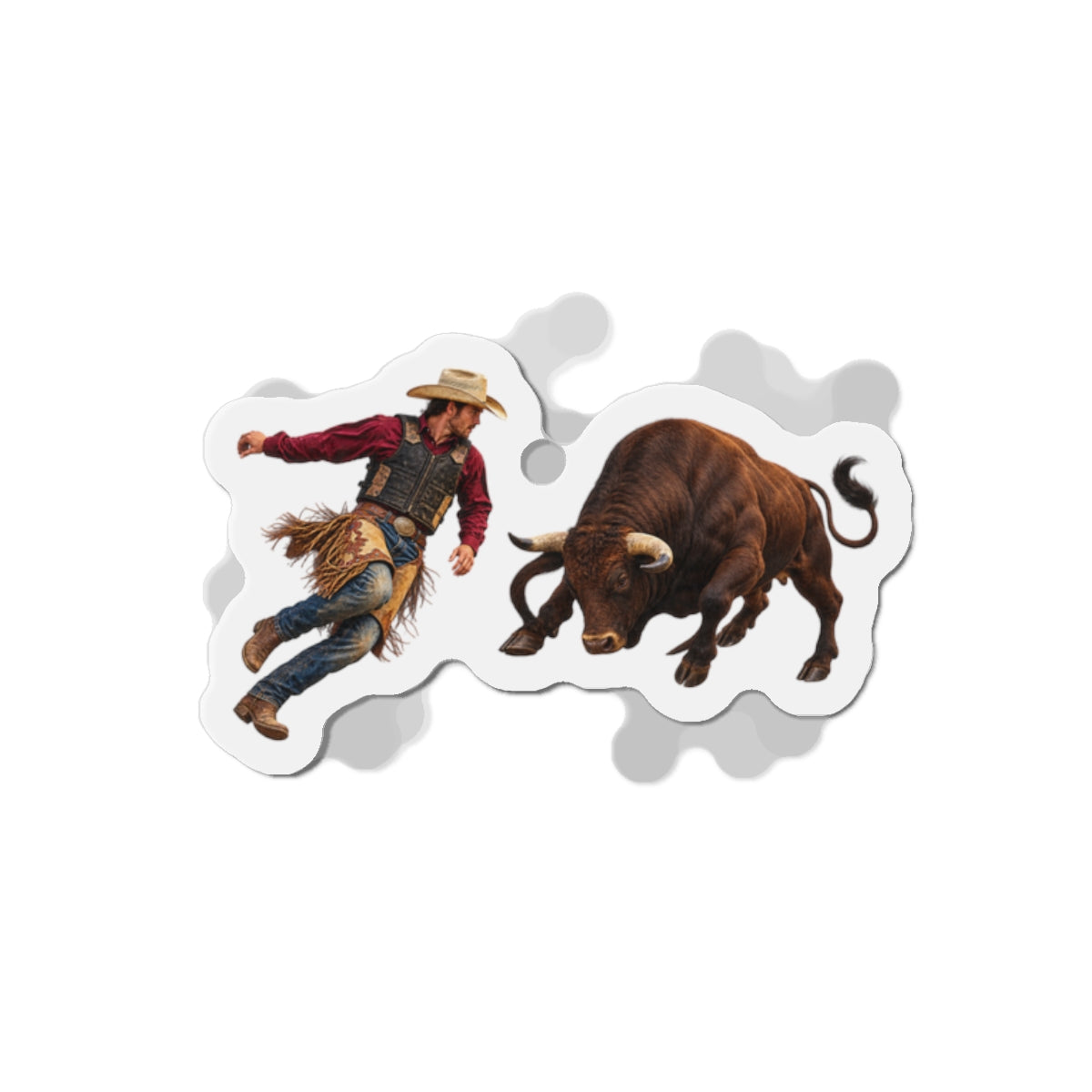 Die-Cut Magnets — Cowboys - Cowboy and Bull - Color - 3D Transparent