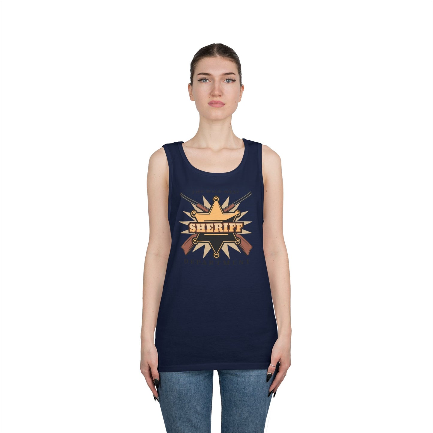 Unisex Heavy Cotton Tank Top - Western Cowboy - The Wild West - Sheriff Department