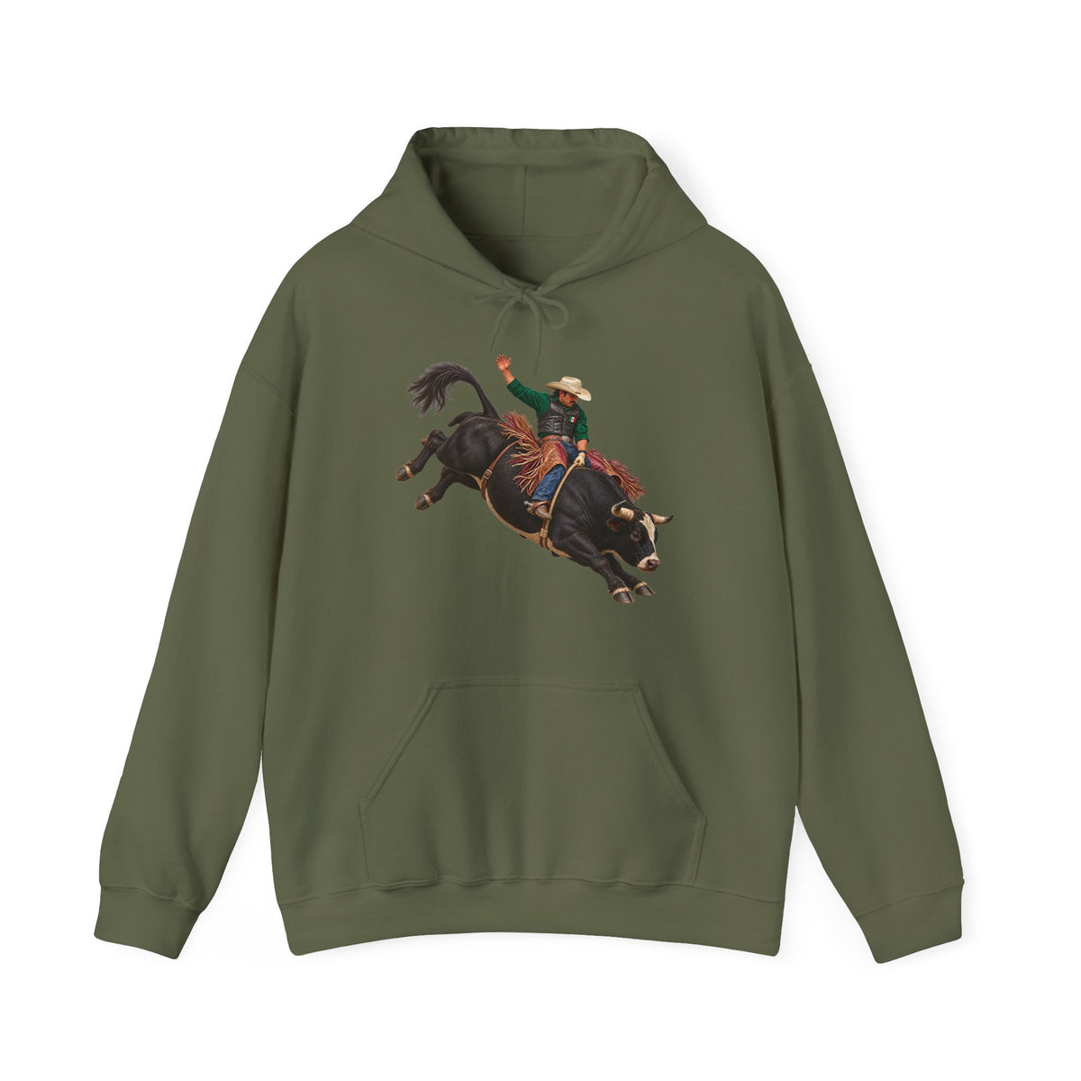 Hoodie — Cowboys - Bull Rider - Latino - without Text - 3D Transparent