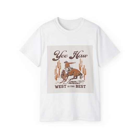 Unisex Ultra Cotton Tee - Wild West Cowboy - Yee Haw