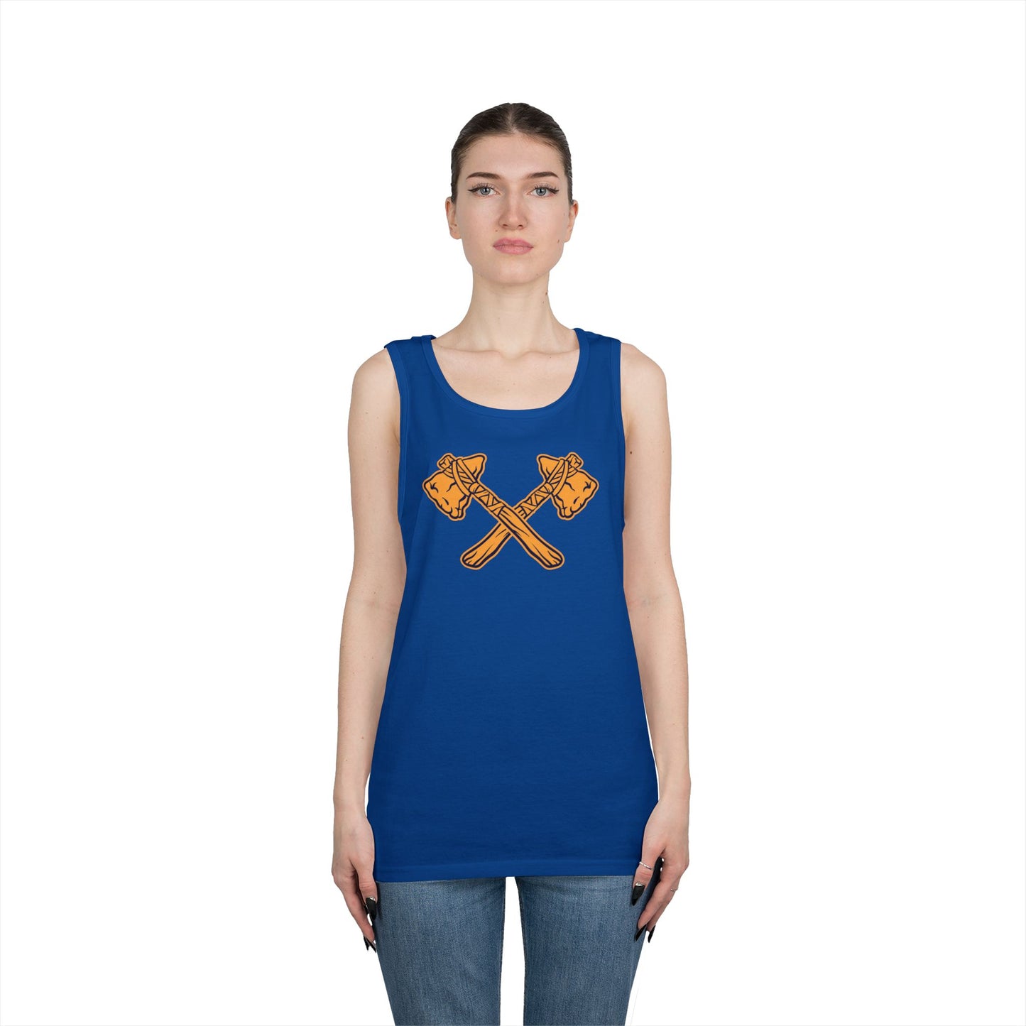 Unisex Heavy Cotton Tank Top - Crossed Tomahawks
