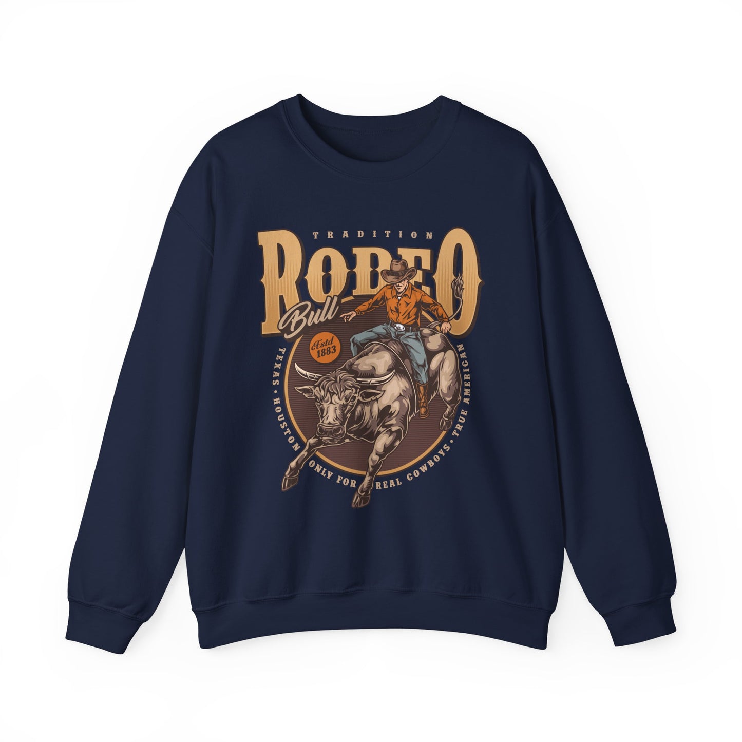 Crewneck Sweatshirt - Tradition Rodeo Bull - Real Cowboys
