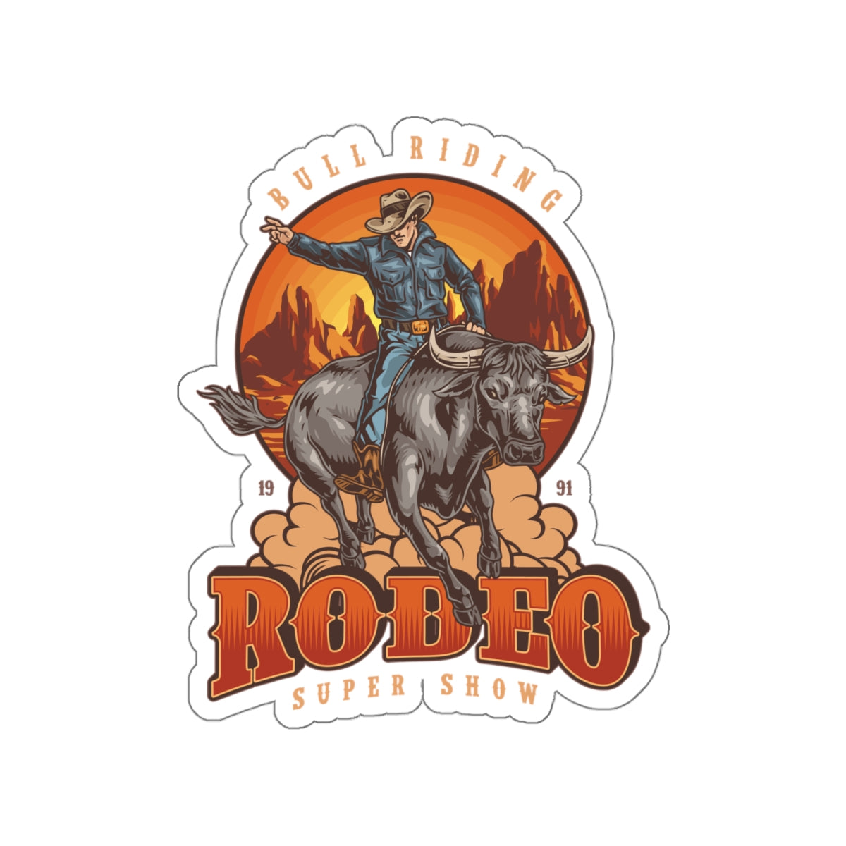 Die-cut stickers - Bull Riding - Rodeo Super Show