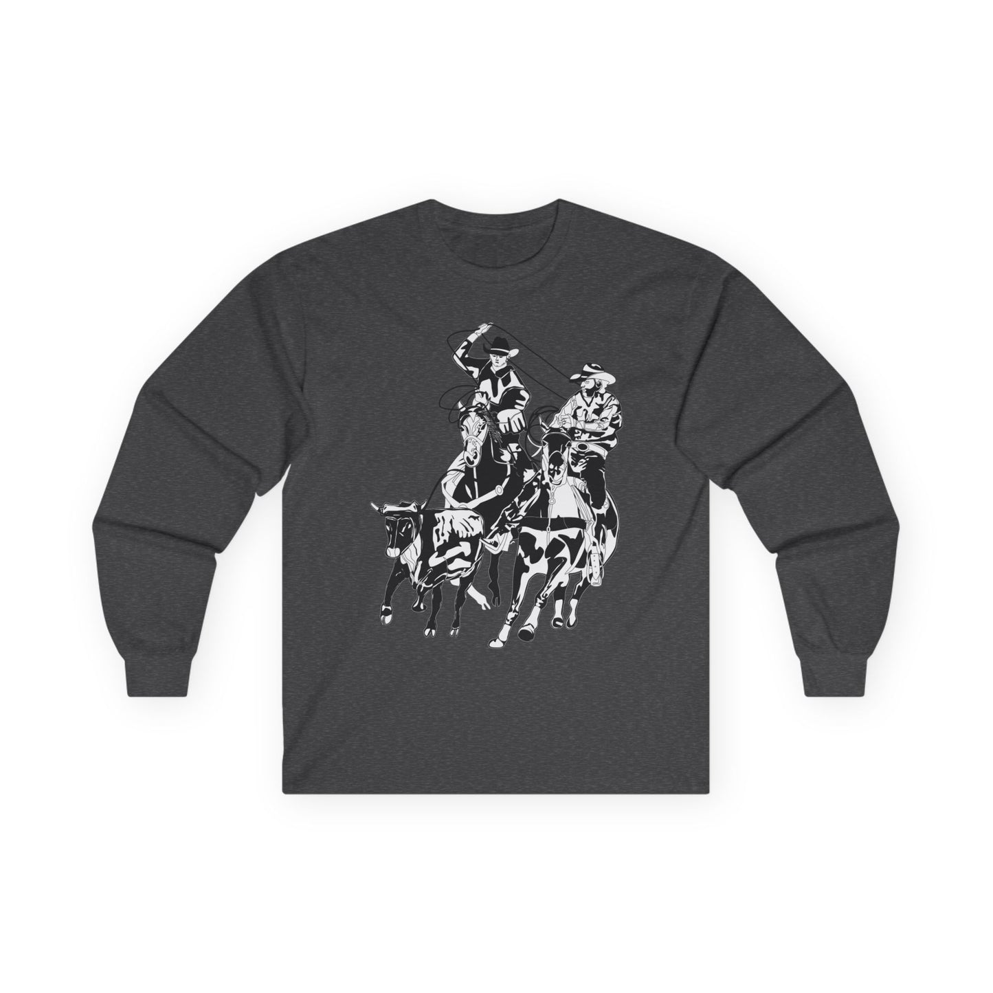 Unisex Ultra Cotton Long Sleeve Tee - California Rodeo - Salinas Team Roping - BW