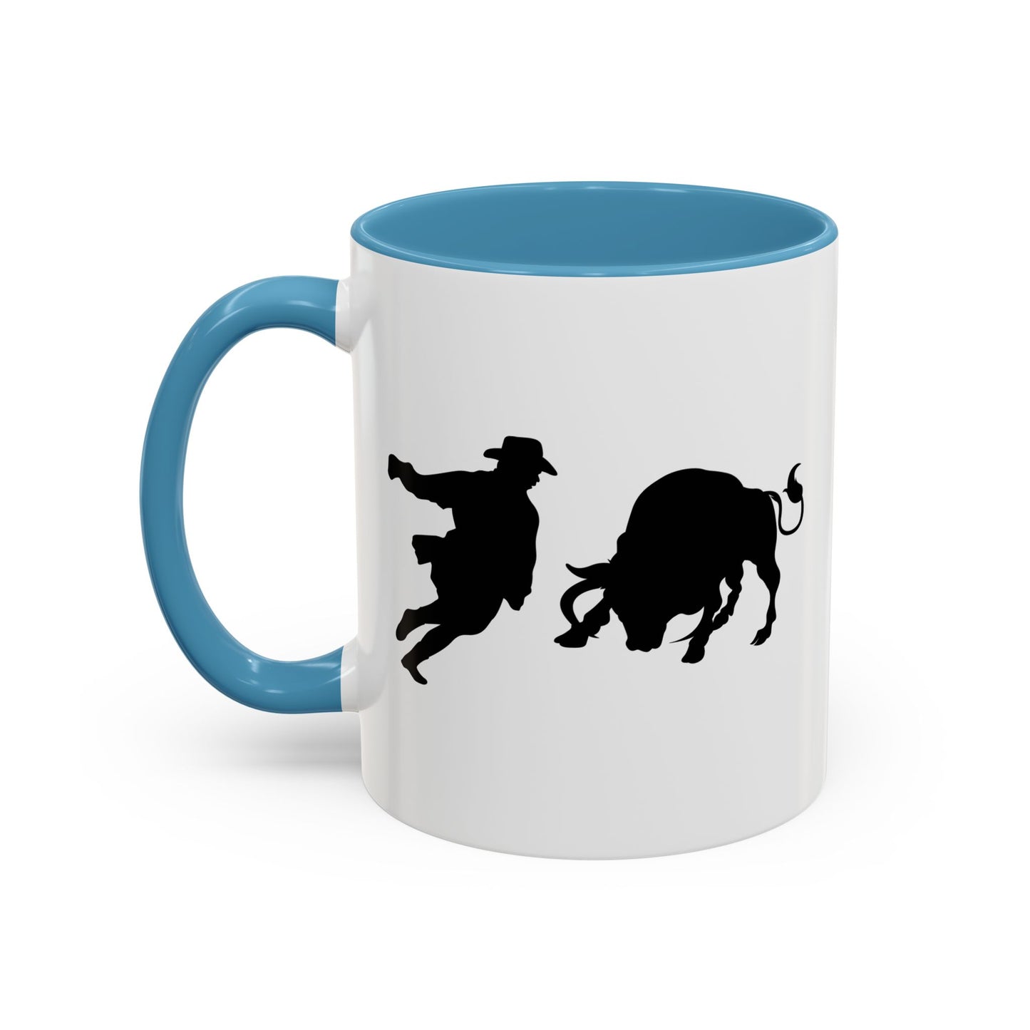 Accent Coffee Mug (11, 15oz) - Clown and Bull - Silhouette