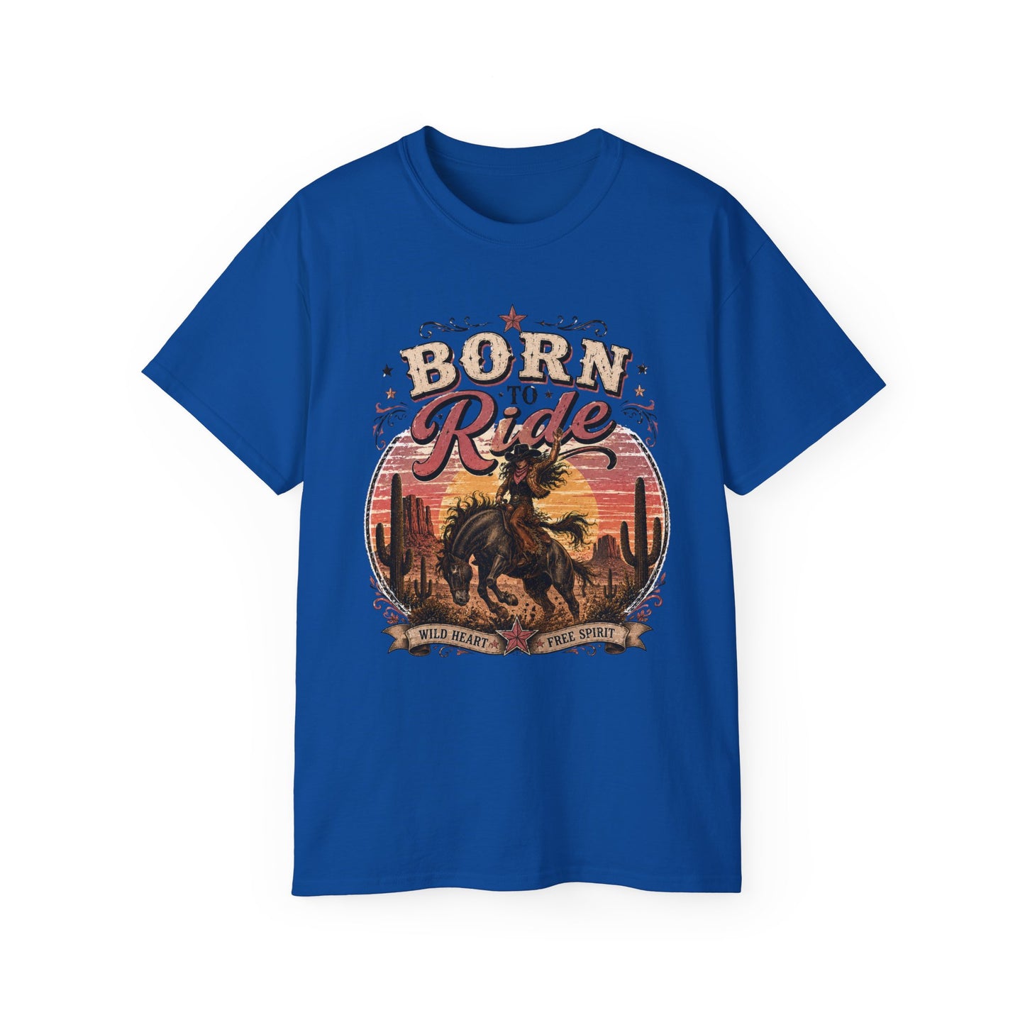 T-Shirt - Born to ride in the wild west