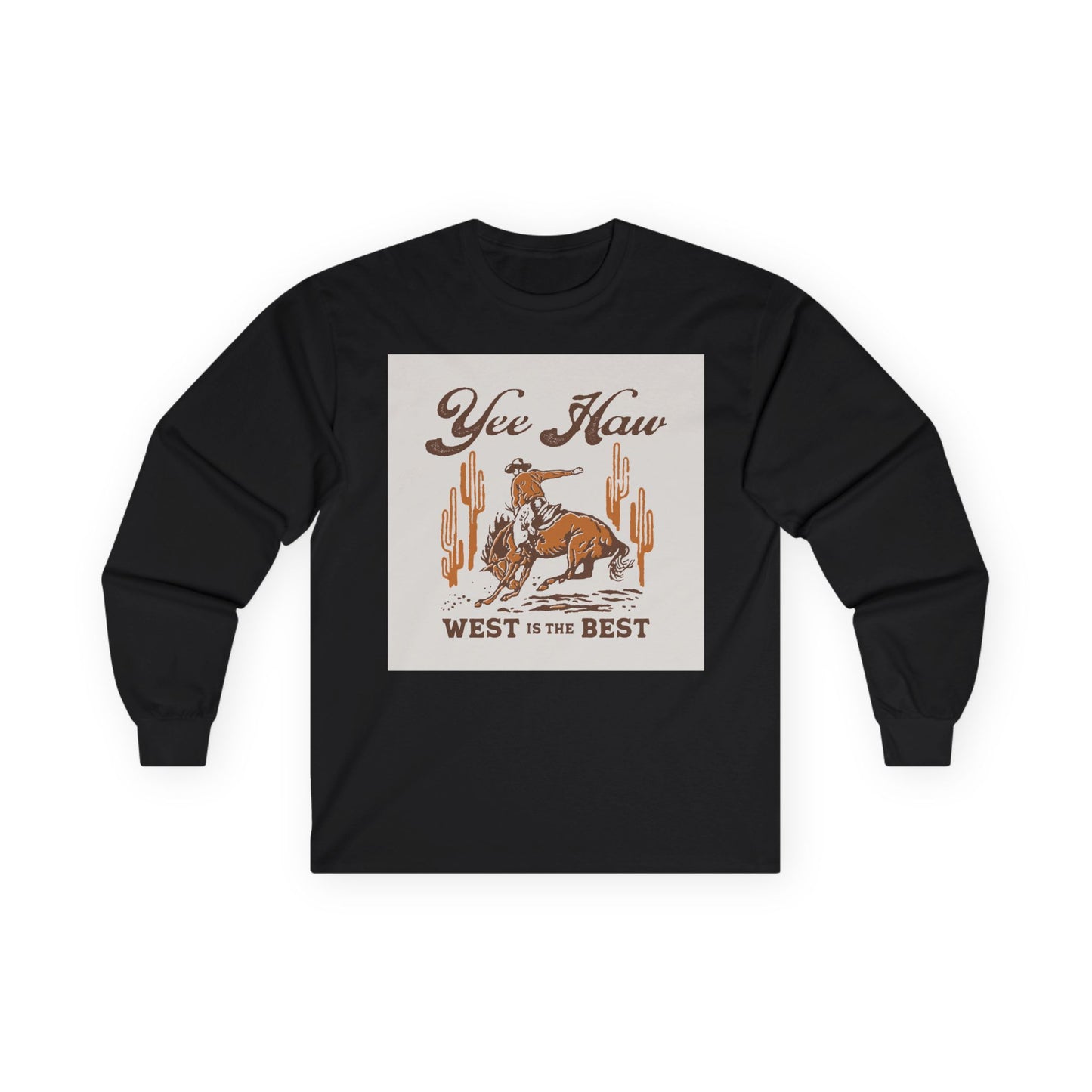 Unisex Ultra Cotton Long Sleeve Tee - Wild West Cowboy - Yee Haw