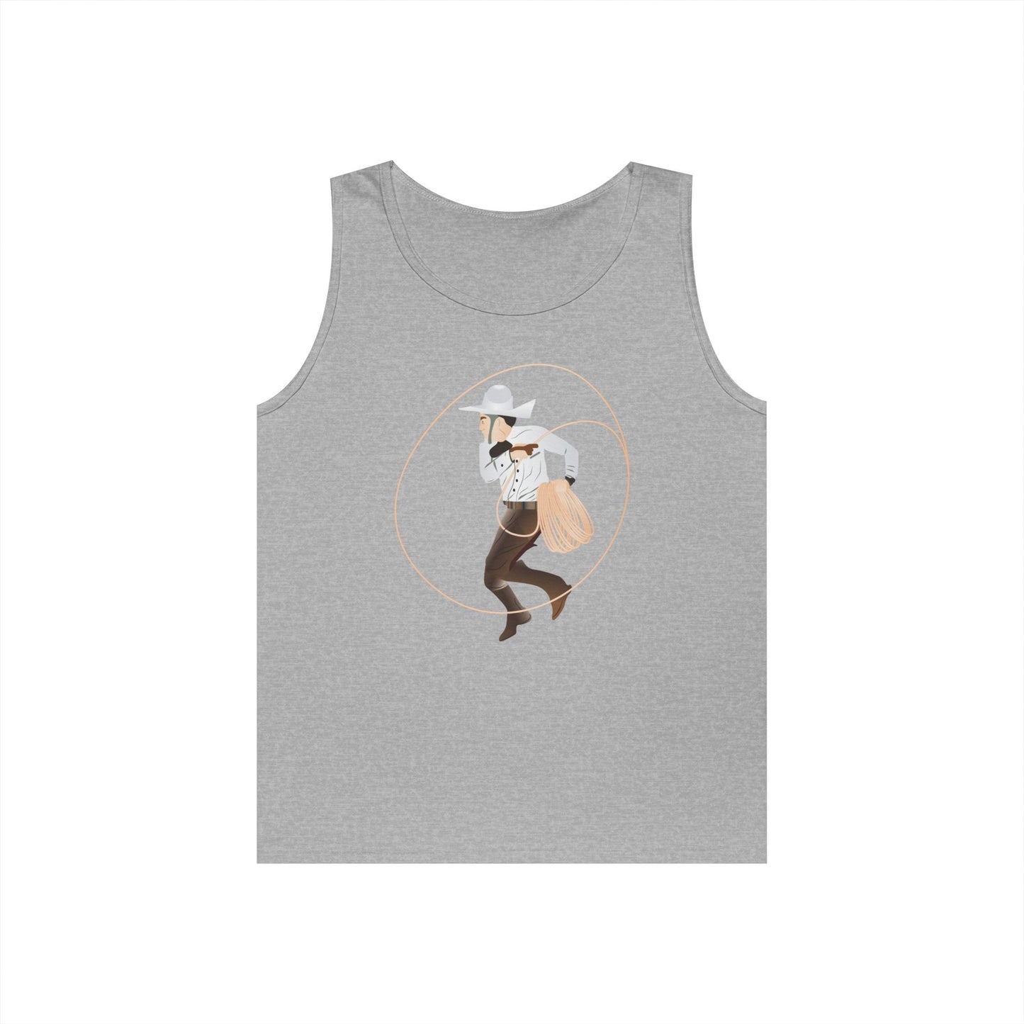 Unisex Heavy Cotton Tank Top - Rodeo - Mexican Cowboy - Lariat