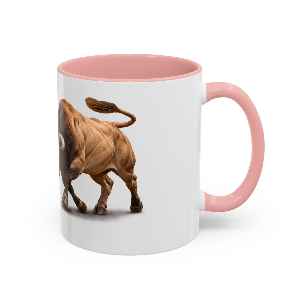 Accent Coffee Mug (11, 15oz) - Rodeo - Bull and Clown - 3D