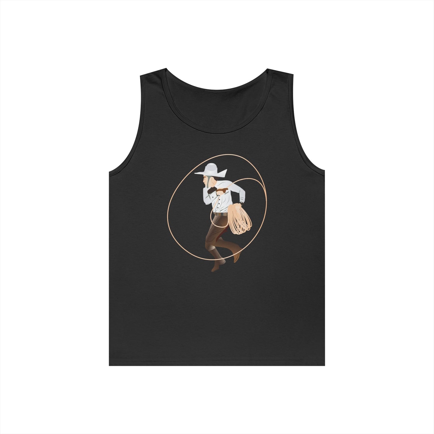 Unisex Heavy Cotton Tank Top - Rodeo - Mexican Cowboy - Lariat