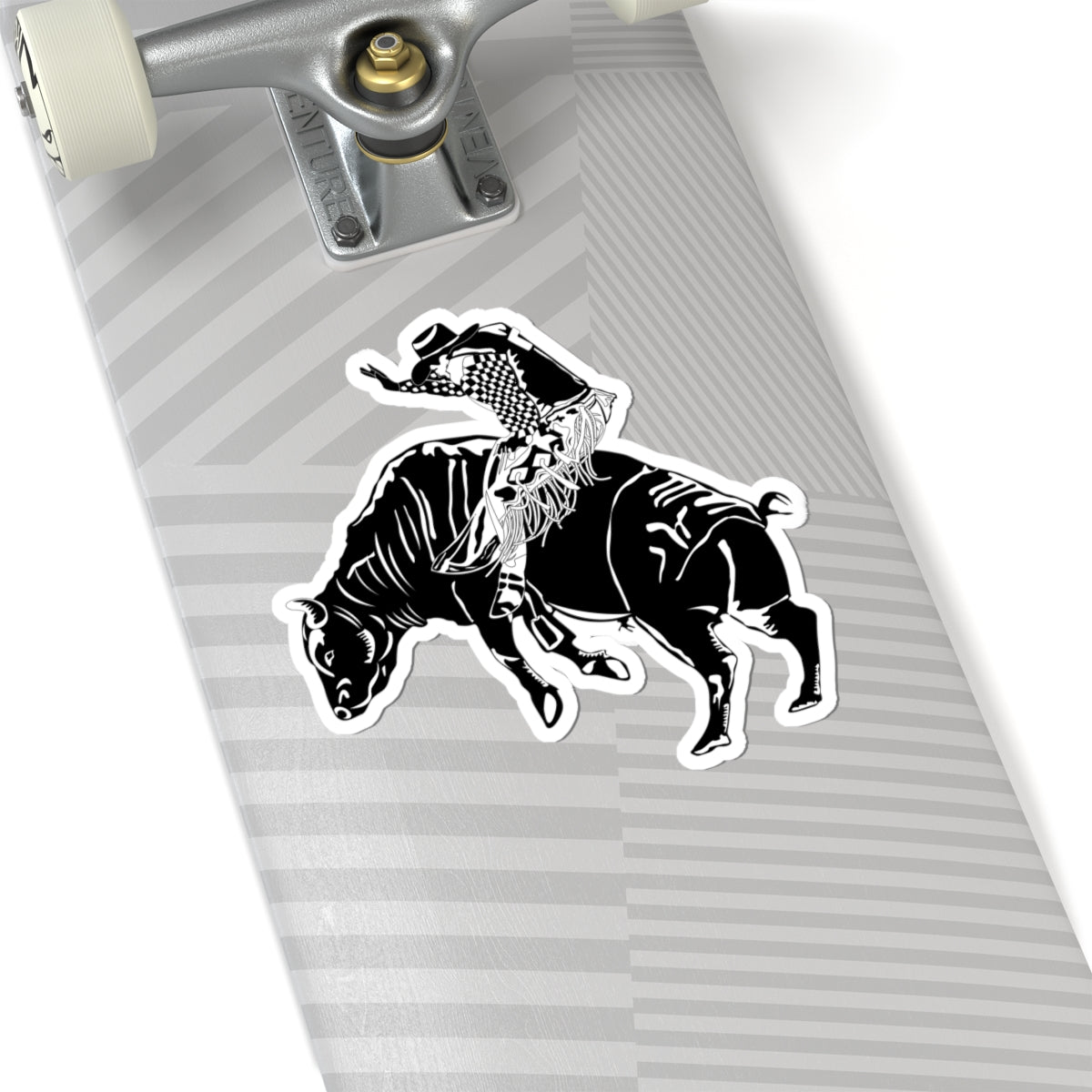 Kiss-Cut Stickers - Cowboy - Bull Rider - BW