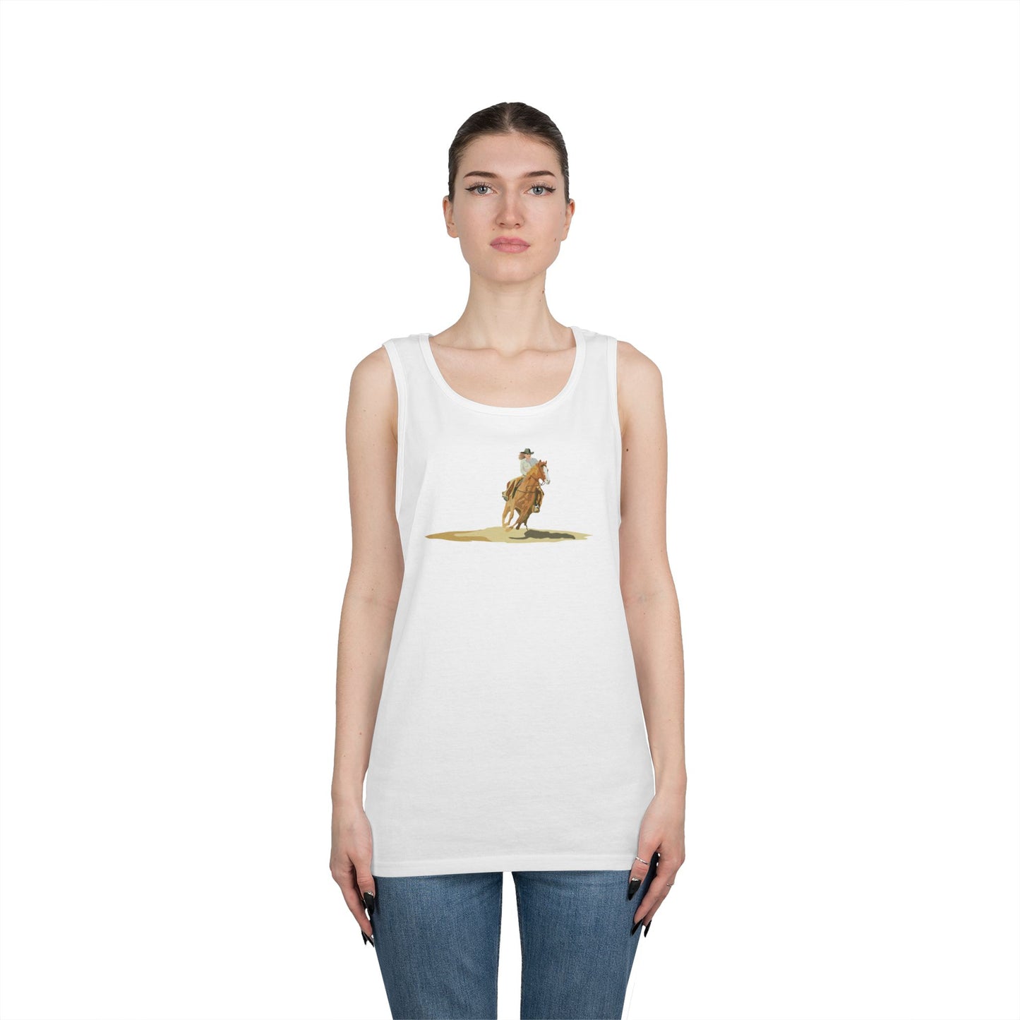 Unisex Heavy Cotton Tank Top - Rodeo - Cow Girl