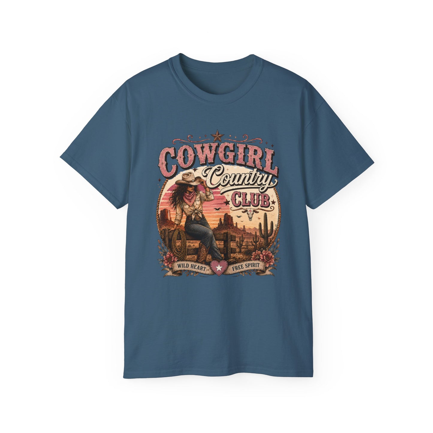 T-Shirt - Cowgirl country club emblem