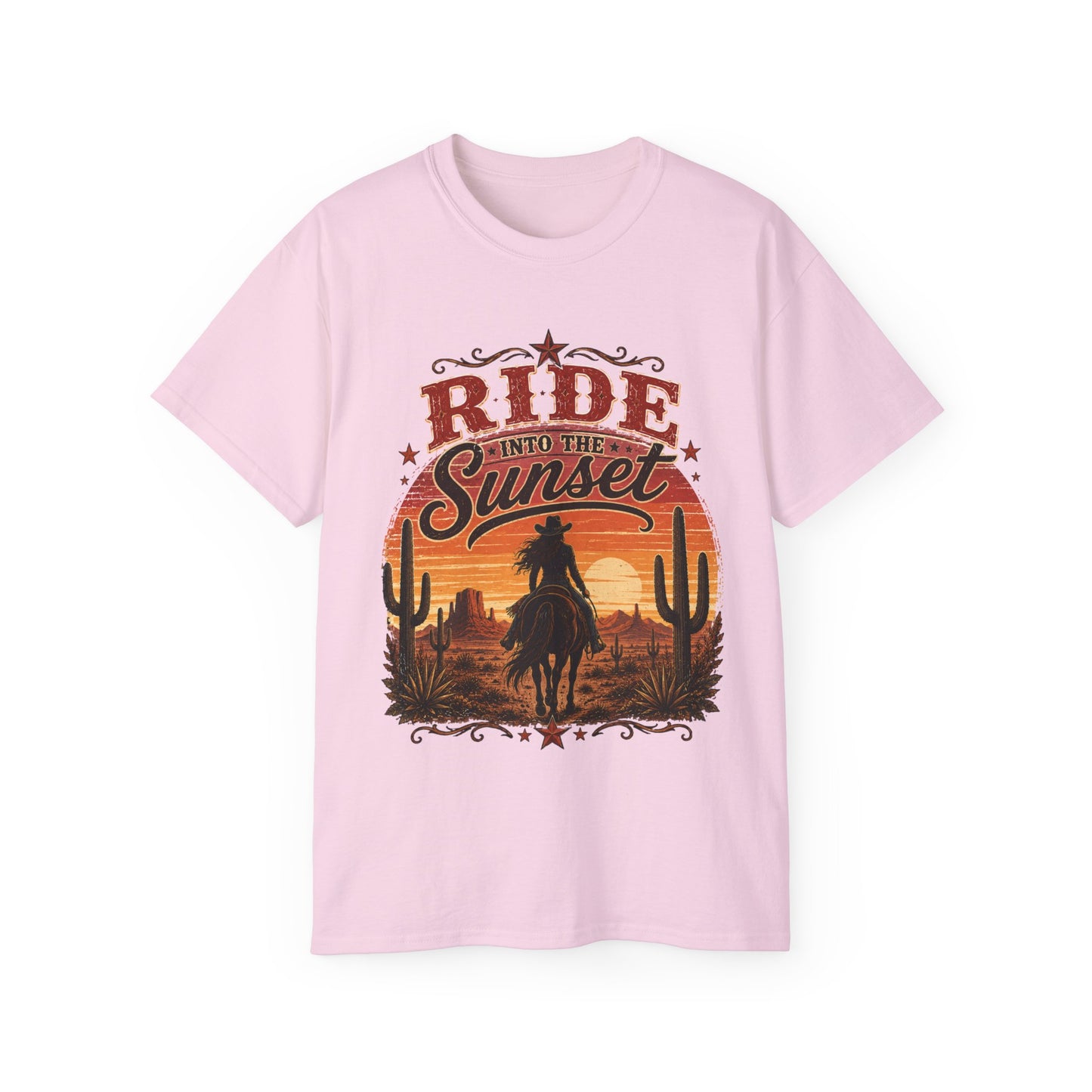 T-Shirt - Riding into the desert sunset