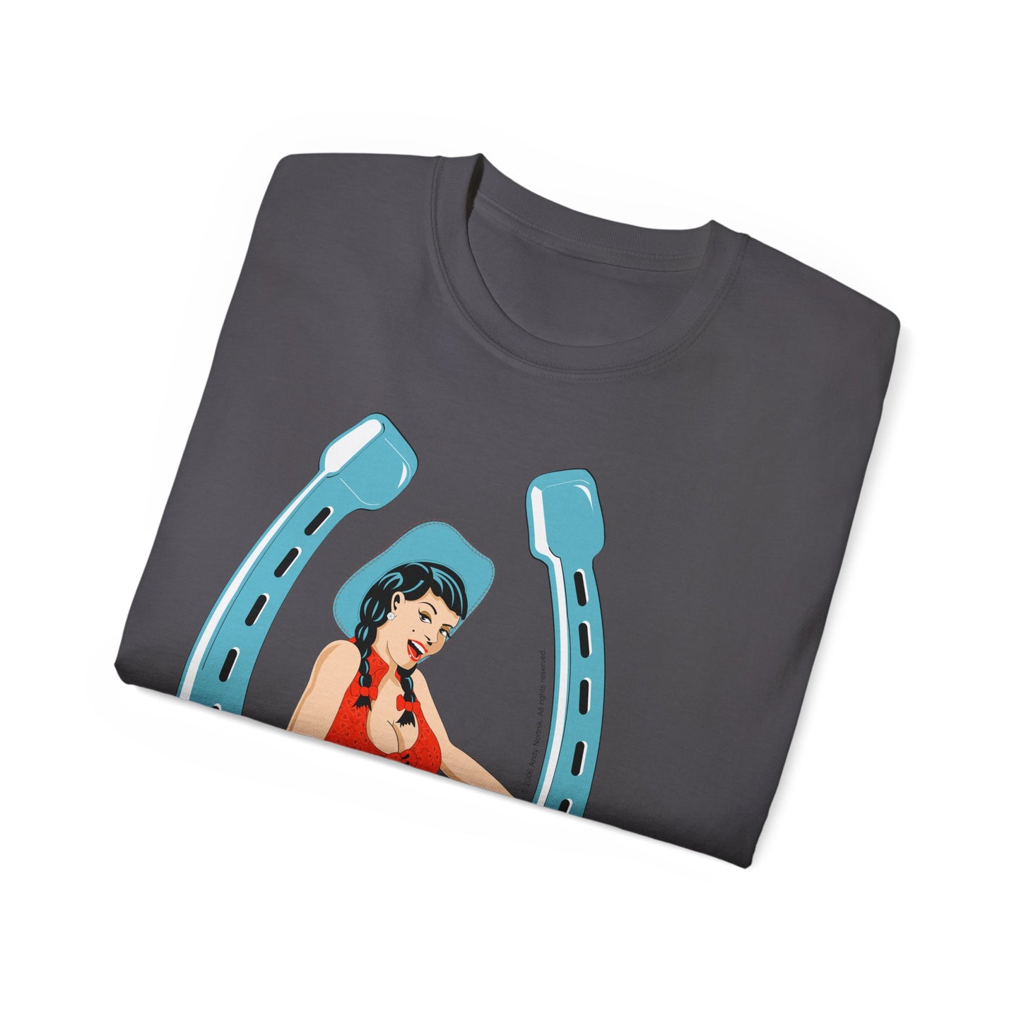 Unisex Ultra Cotton Tee - Sexy Cowgirl Luck - Lady Luck