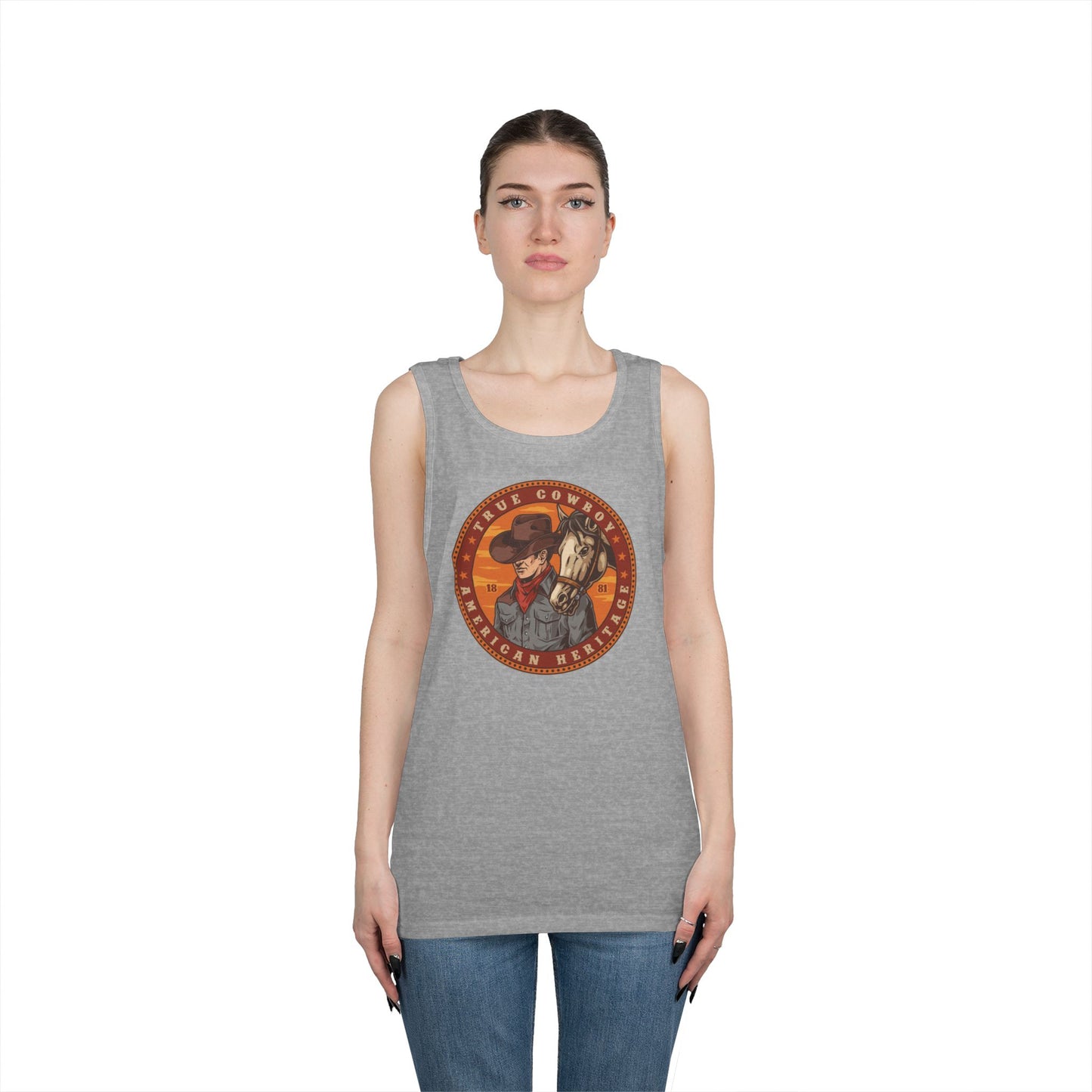 Unisex Heavy Cotton Tank Top - True Cowboy - American Heritage