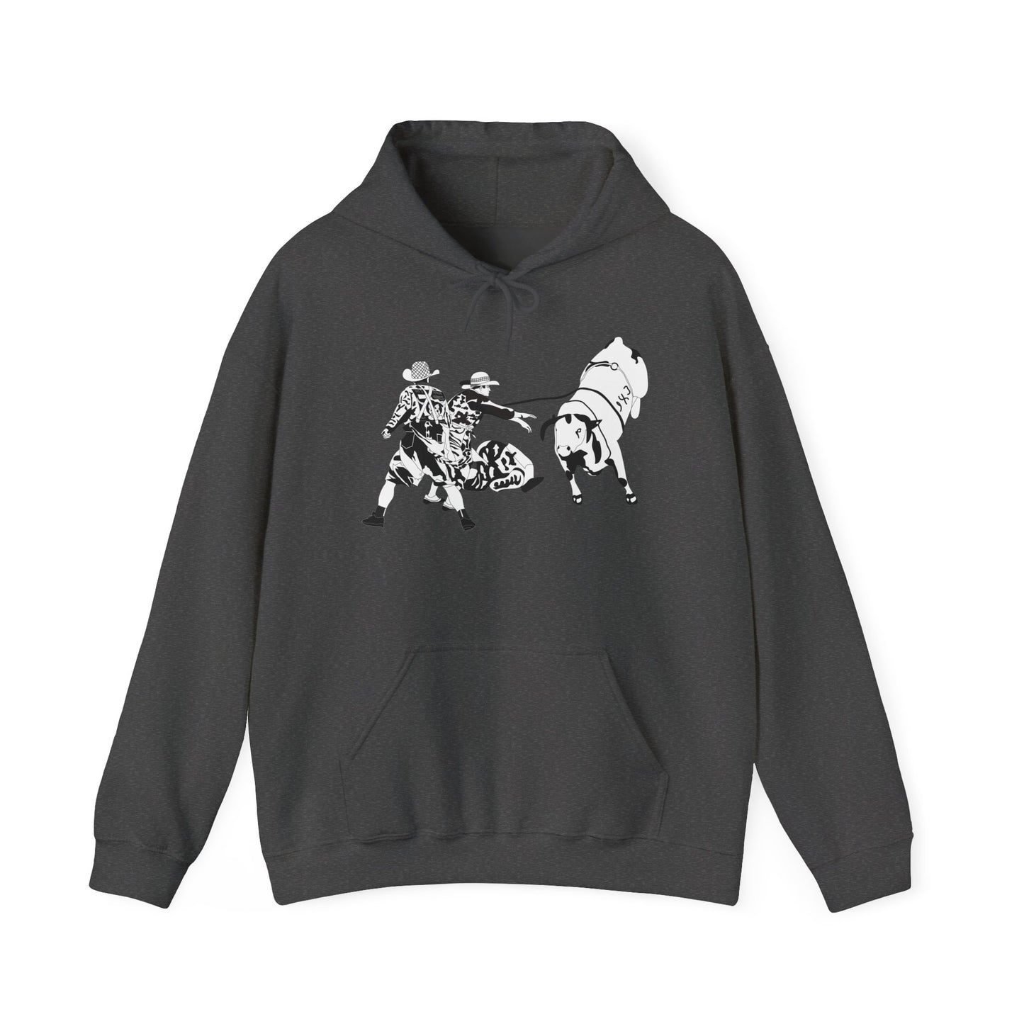 Unisex Hoodie - Clowns and Bull - BW