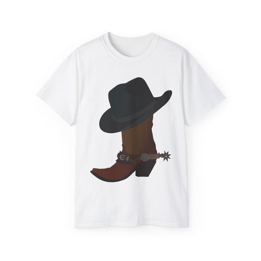 Unisex Ultra Cotton Tee - Rodeo - Boots and Hat and Spurs